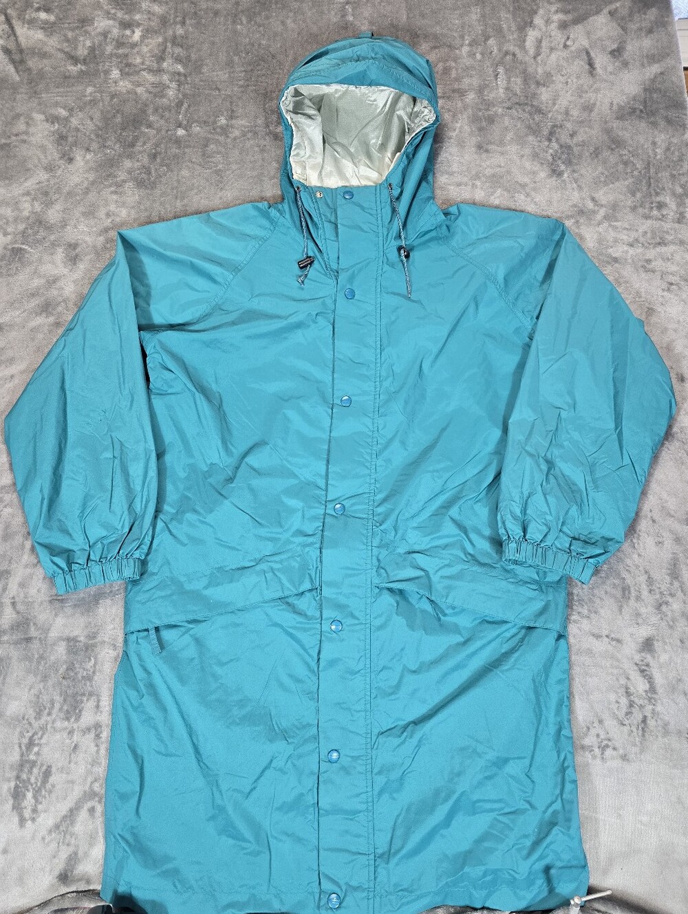 Vintage LL Bean Gore-Tex Stowaway Trench Rain Jacket Men's Size Large Blue